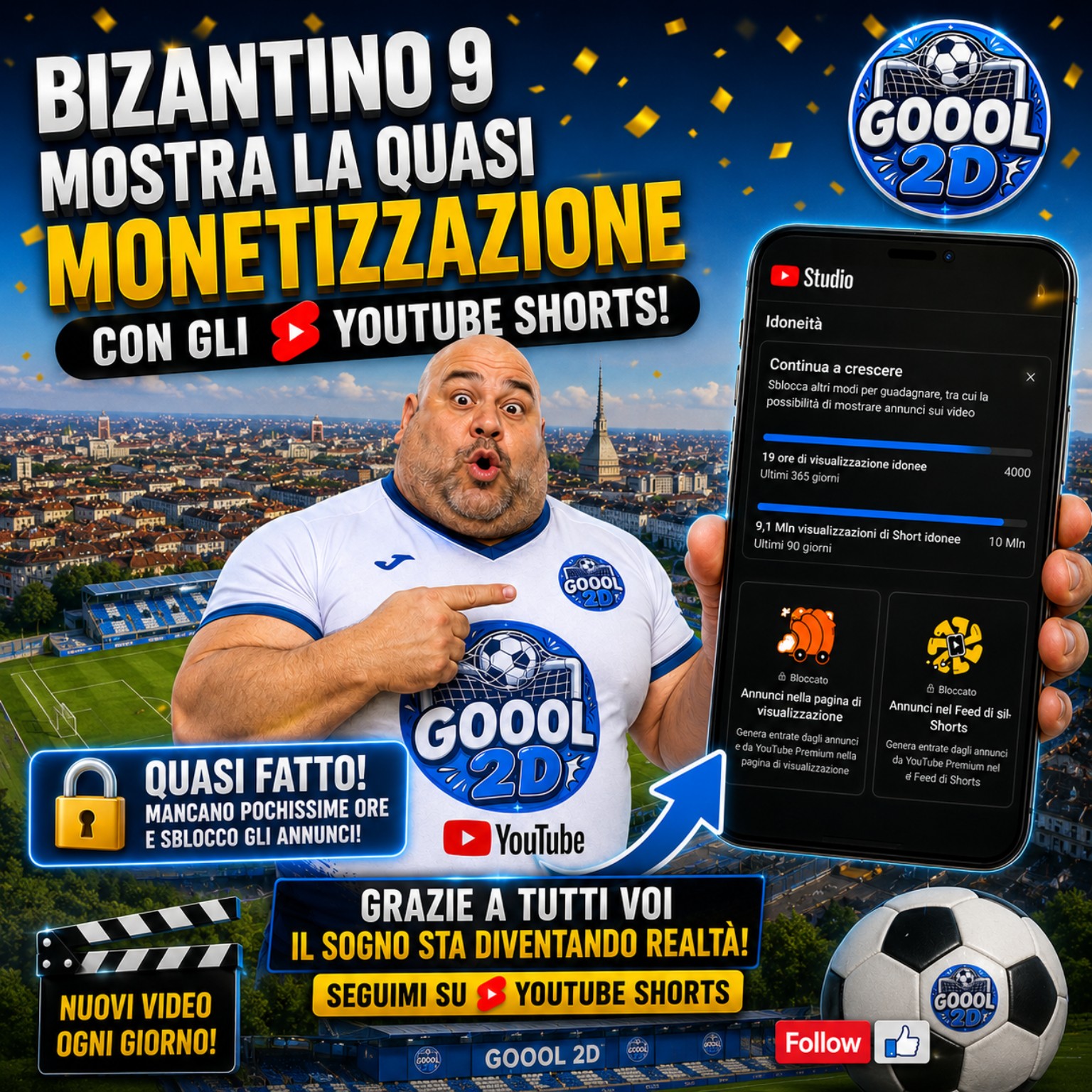 10 milioni di Shorts: GOOOL2D cambia passo